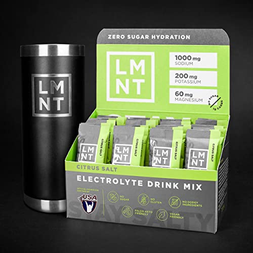 LMNT Zero-Sugar Electrolytes - Orange Salt - Hydration Powder Packets | No Dodgy Ingredients | Keto & Paleo Friendly | 30 Sticks