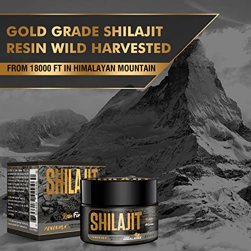 Shilajit Resin - Organic Shilajit Resin Third Party Tested Rich in 85+ Trace Minerals, Gold Grade Himalayan Pure Shiljait for Energy (1 Fl Oz (Pack of 1))