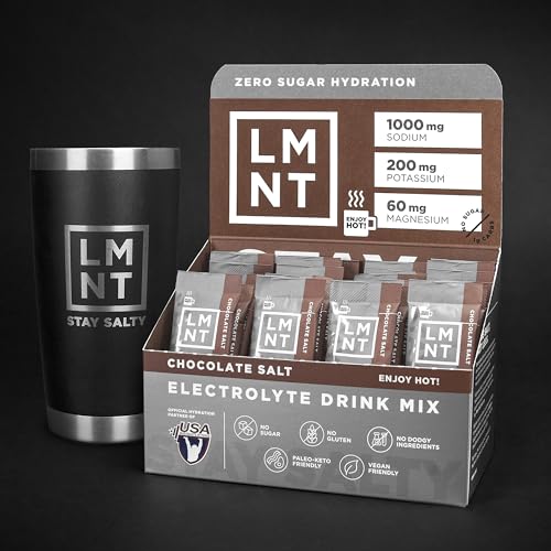 LMNT Hot Chocolate and Coffee Mixer - Chocolate Salt Electrolytes | Hydration Powder Packets | No Sugar or Artificial Ingredients | Keto & Paleo Friendly | 30 Sticks