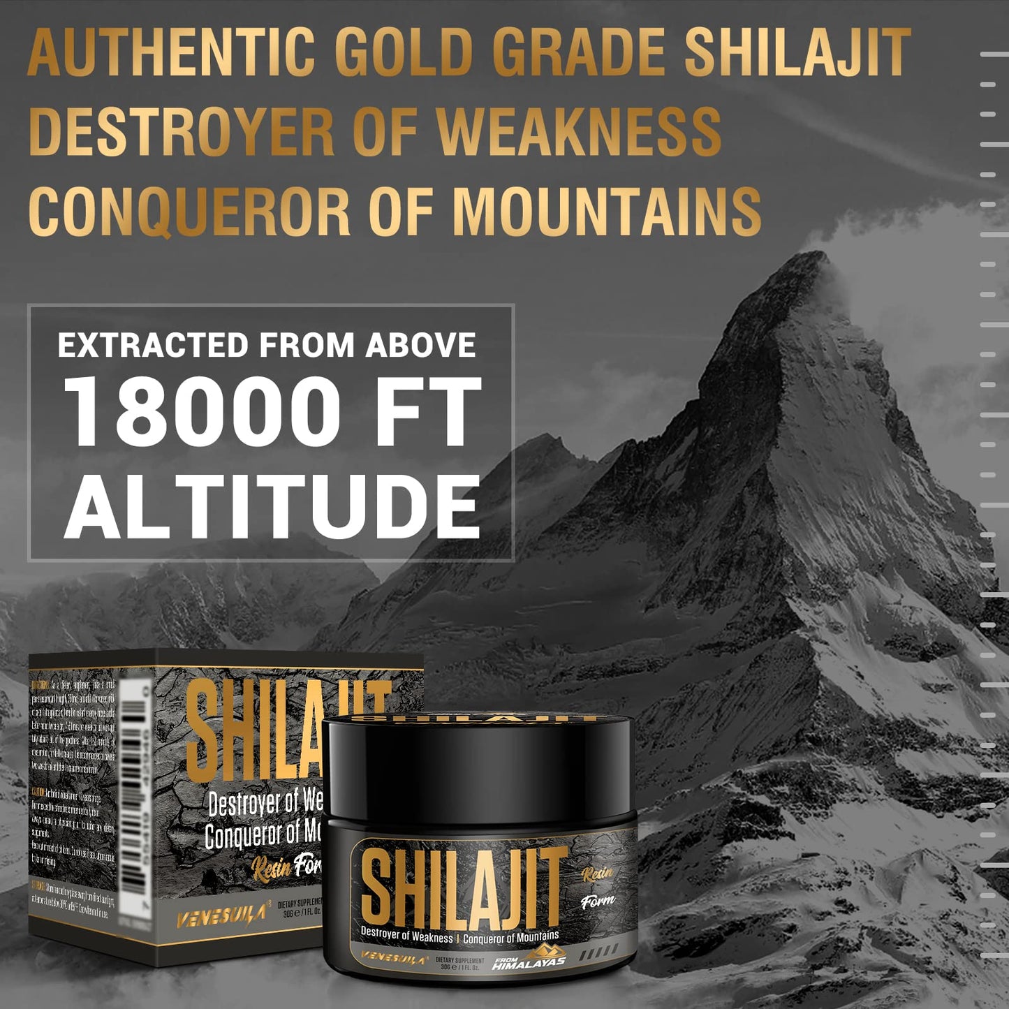 Shilajit Resin - Organic Shilajit Resin Third Party Tested Rich in 85+ Trace Minerals, Gold Grade Himalayan Pure Shiljait for Energy (1 Fl Oz (Pack of 1))