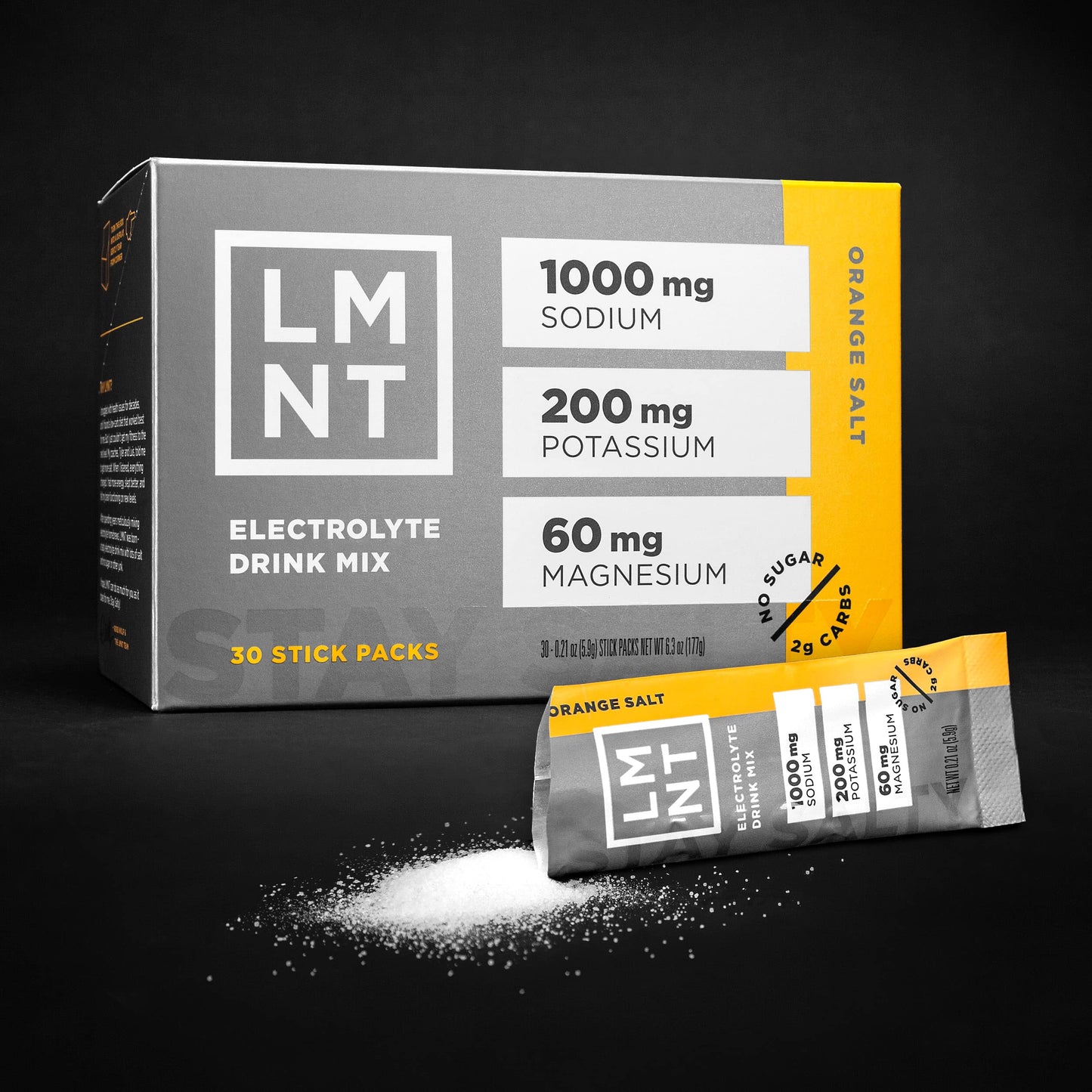 LMNT Zero-Sugar Electrolytes - Orange Salt - Hydration Powder Packets | No Dodgy Ingredients | Keto & Paleo Friendly | 30 Sticks