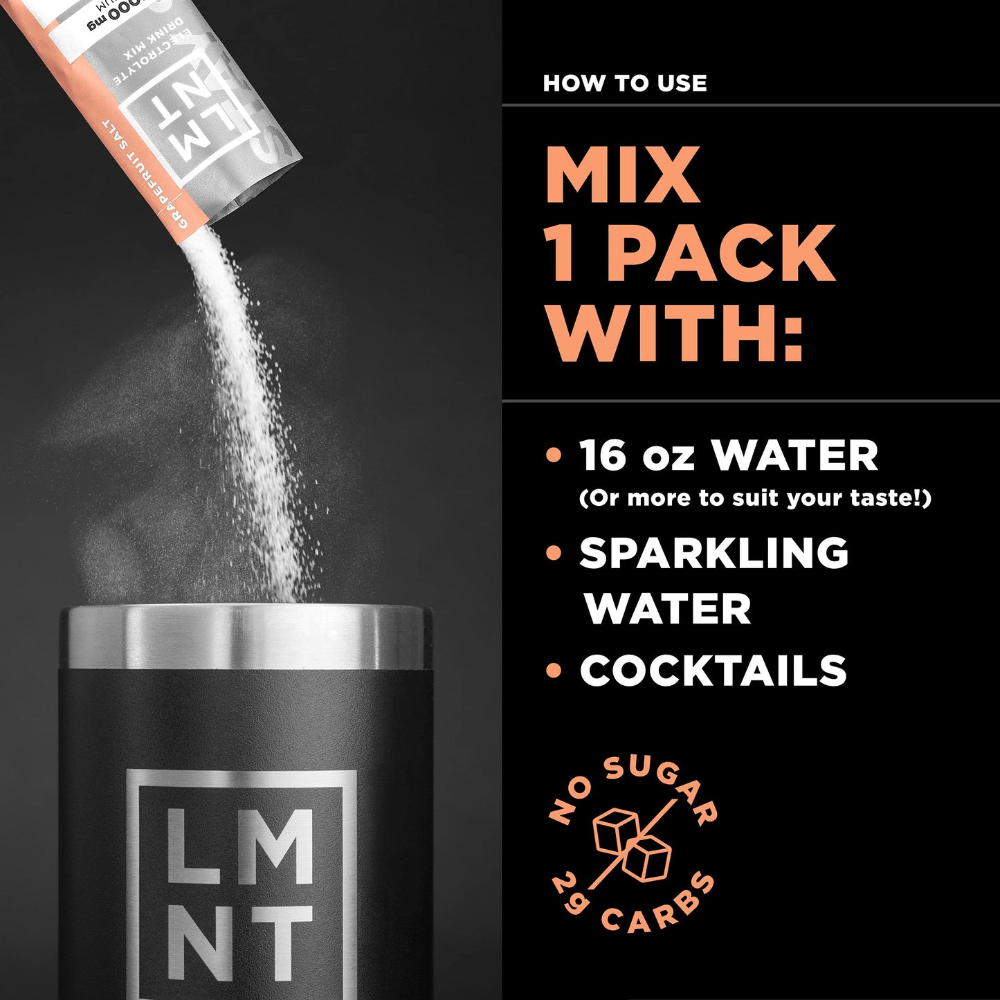 LMNT Zero-Sugar Electrolytes - Orange Salt - Hydration Powder Packets | No Dodgy Ingredients | Keto & Paleo Friendly | 30 Sticks