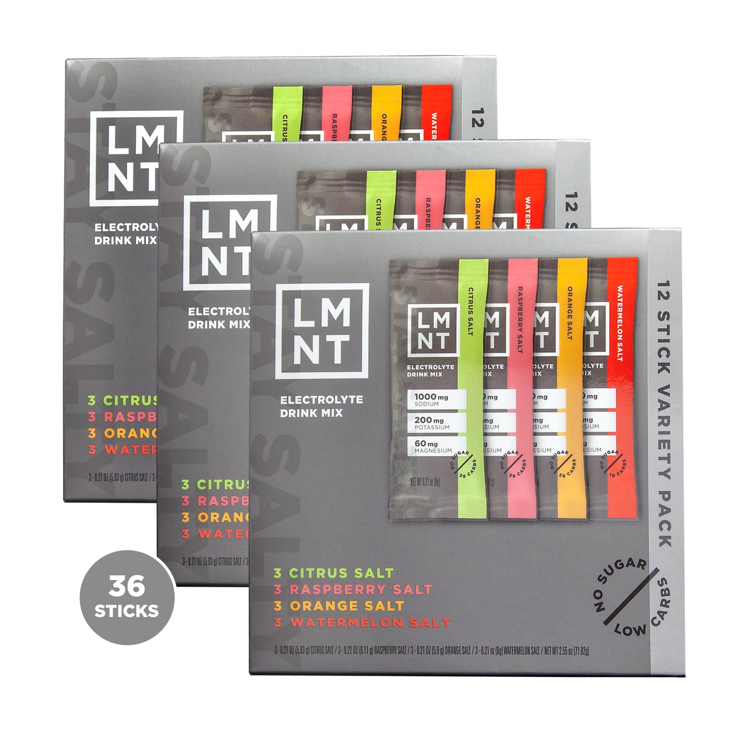 LMNT Zero-Sugar Electrolytes - Variety Pack - Hydration Powder Packets | No Dodgy Ingredients | Keto & Paleo Friendly | 12 Sticks