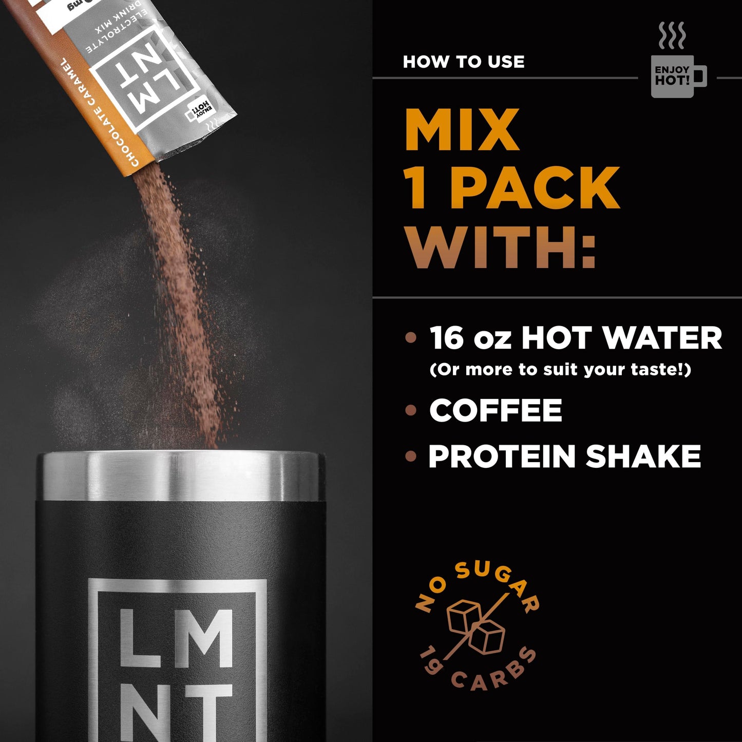 LMNT Hot Chocolate and Coffee Mixer - Chocolate Salt Electrolytes | Hydration Powder Packets | No Sugar or Artificial Ingredients | Keto & Paleo Friendly | 30 Sticks