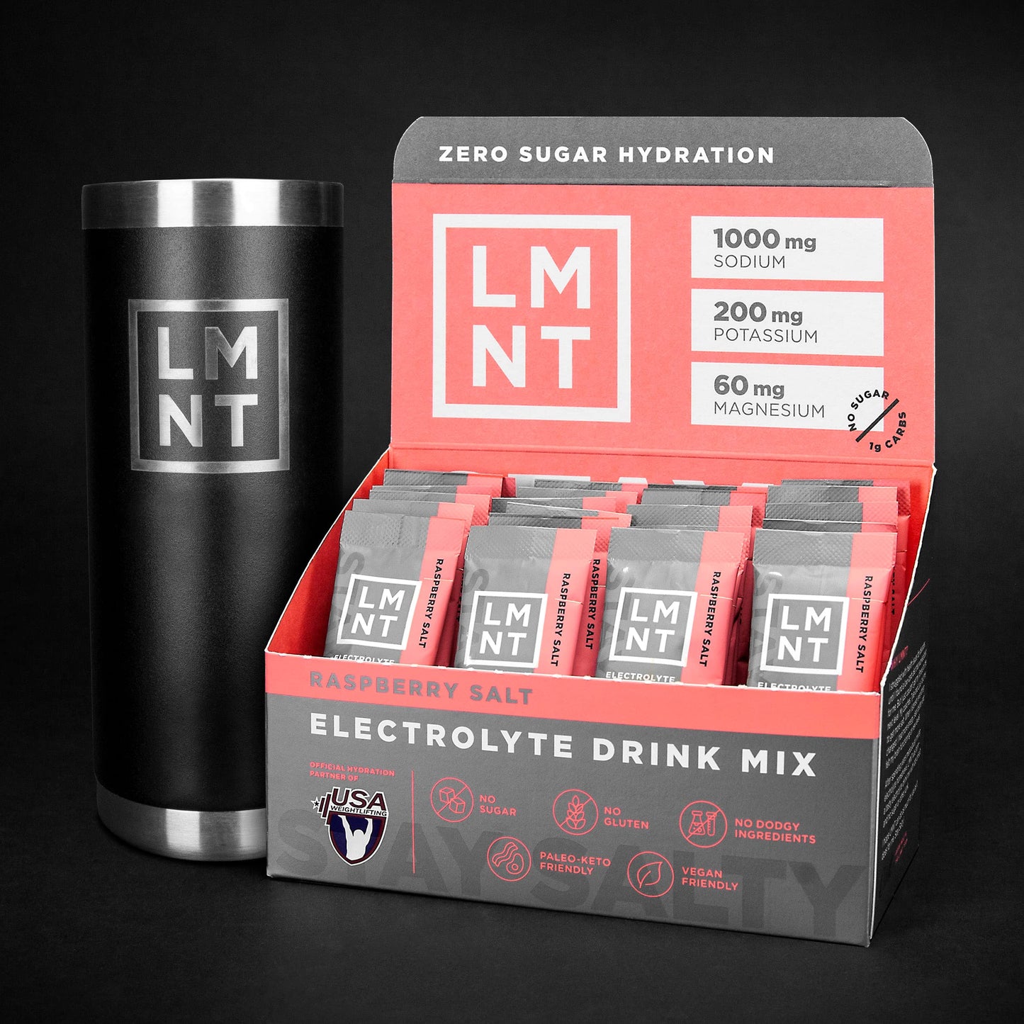 LMNT Zero-Sugar Electrolytes - Orange Salt - Hydration Powder Packets | No Dodgy Ingredients | Keto & Paleo Friendly | 30 Sticks