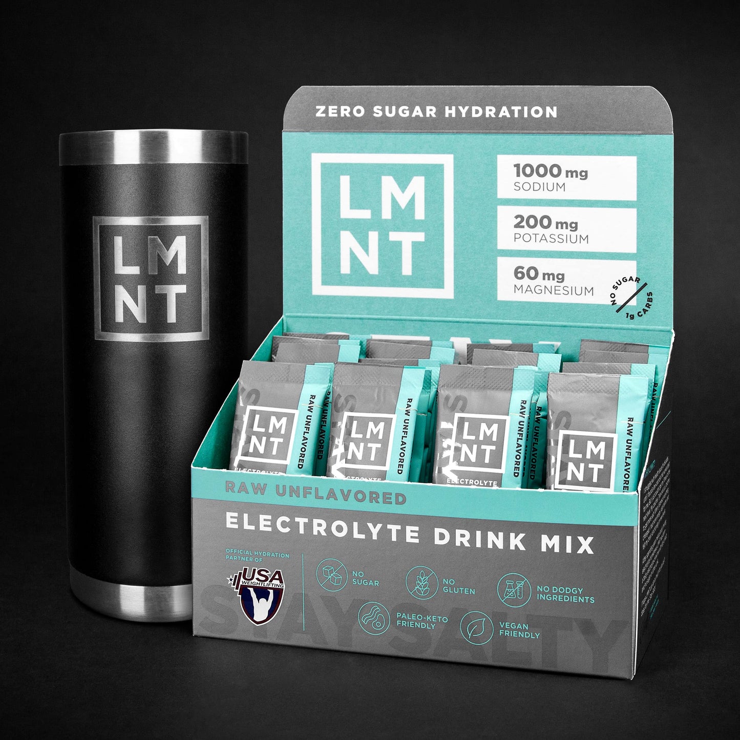 LMNT Zero-Sugar Electrolytes - Orange Salt - Hydration Powder Packets | No Dodgy Ingredients | Keto & Paleo Friendly | 30 Sticks