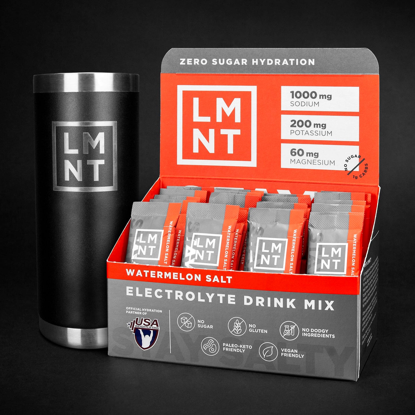 LMNT Zero-Sugar Electrolytes - Orange Salt - Hydration Powder Packets | No Dodgy Ingredients | Keto & Paleo Friendly | 30 Sticks