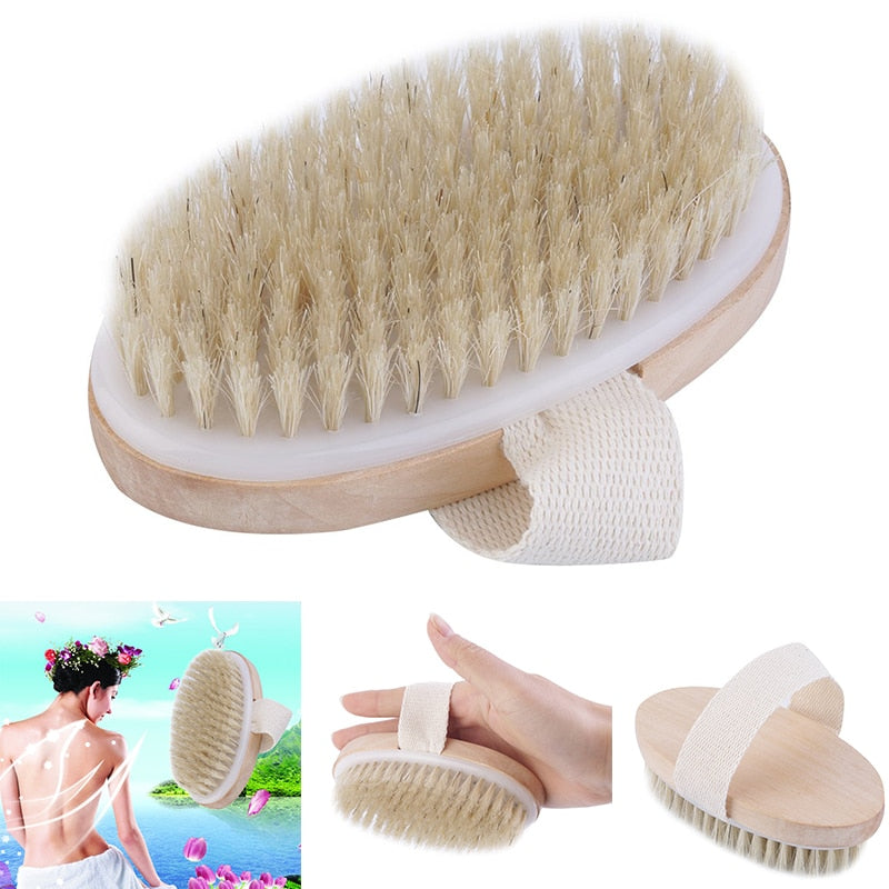 Natural Bristle Dry Skin Body Brush