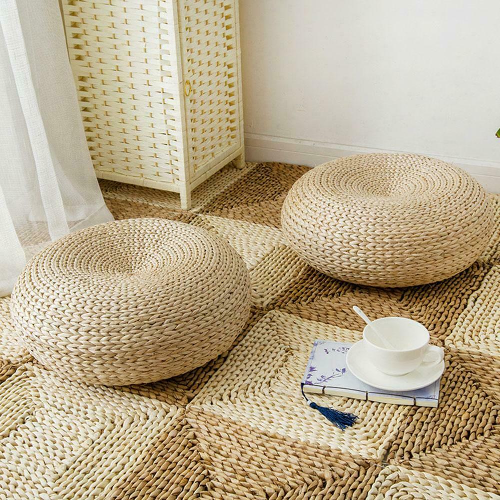 Natural Straw Round Tatami Cushion