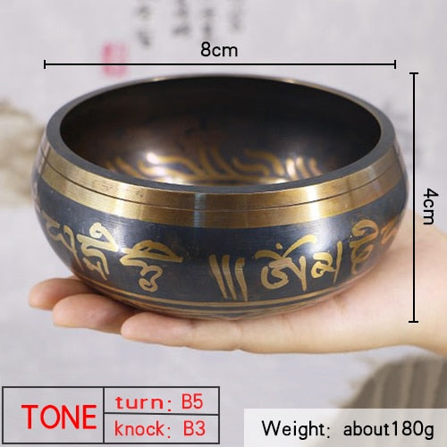 Nepal handmade Buddha sound bowl sound therapy yoga meditation singing bowl Tibet prayer bowl metal craft home decor ornaments