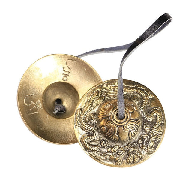 Tingsha Cymbal Bell with bag 2.6in Handcrafted