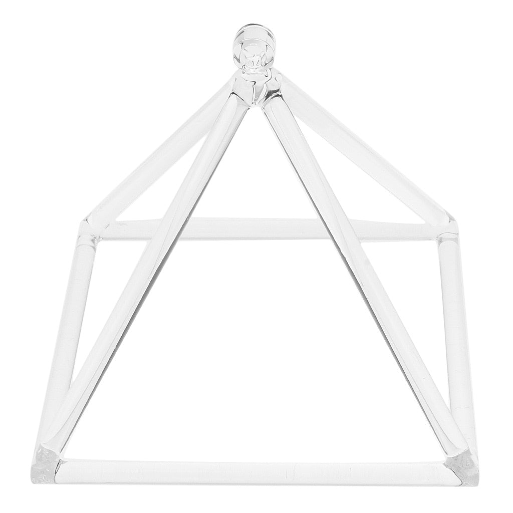 Crystal Singing Bowl Triangle Transparent Singing Pyramid 10in A Note