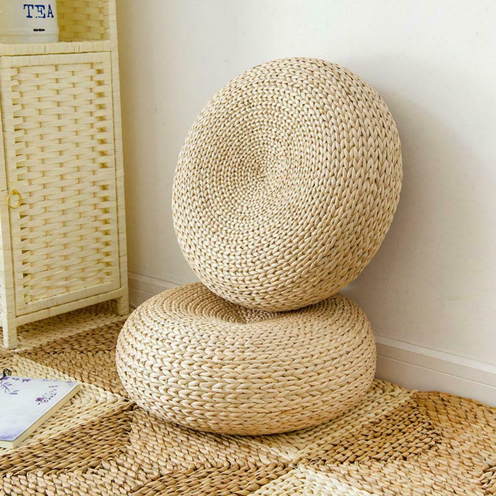 Natural Straw Round Tatami Cushion