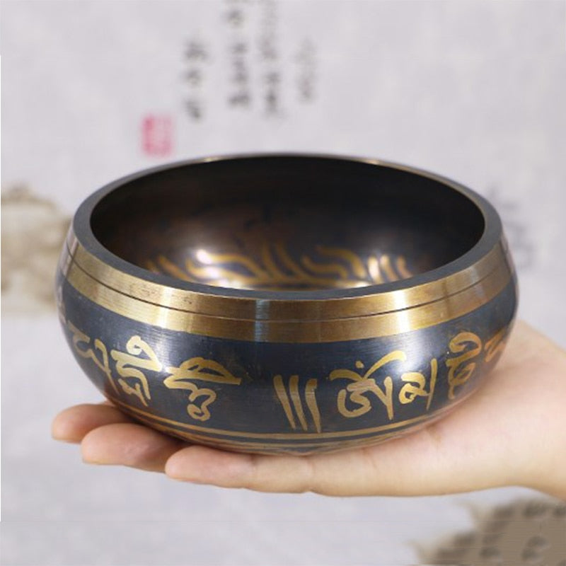 Nepal handmade Buddha sound bowl sound therapy yoga meditation singing bowl Tibet prayer bowl metal craft home decor ornaments