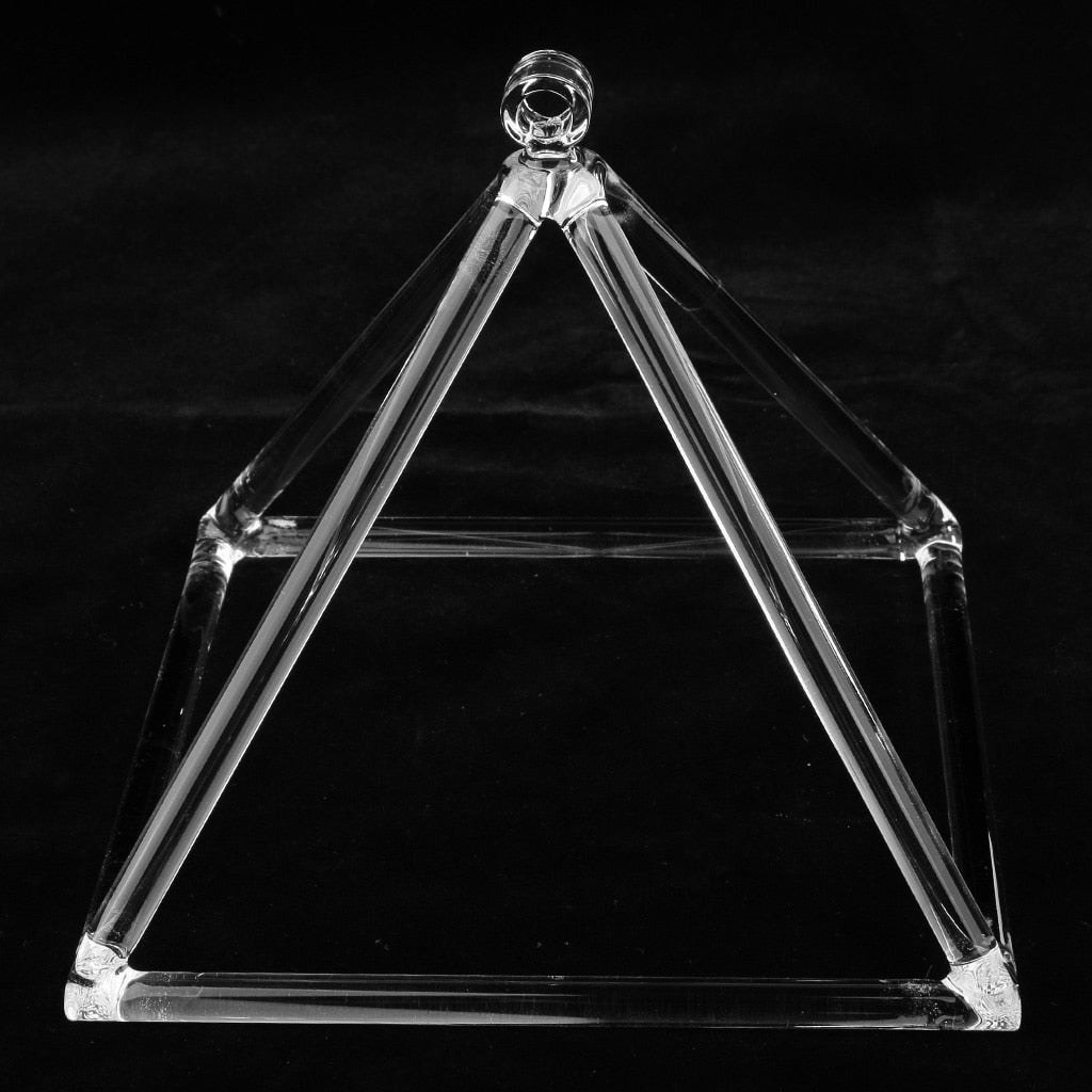 Crystal Singing Bowl Triangle Transparent Singing Pyramid 10in A Note