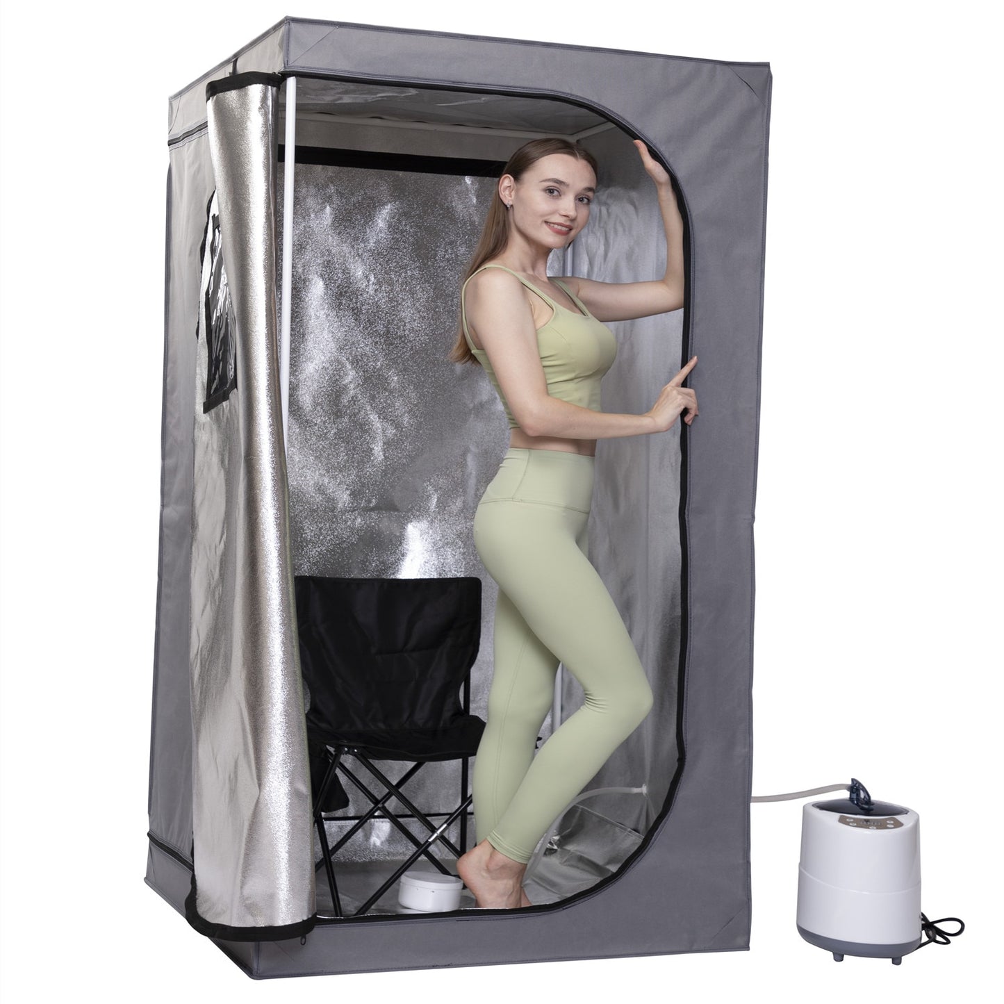 Steam Sauna With Include Fold Chair Full Body Heating 2000W 4.2L