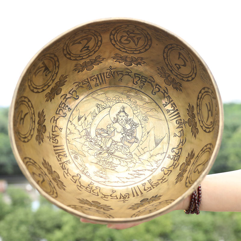 Tibetan Meditation Black Singing Energy Decoration Nepal Characteristic Singing Copper Sound Therapy Monk Bowl Buddhist Supplies