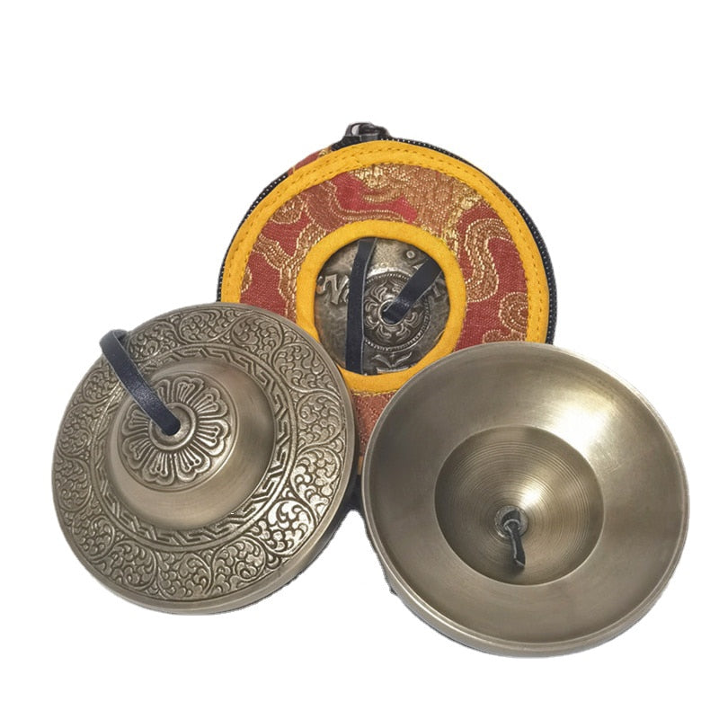 Tingsha Cymbals with bag 9cm Handmade