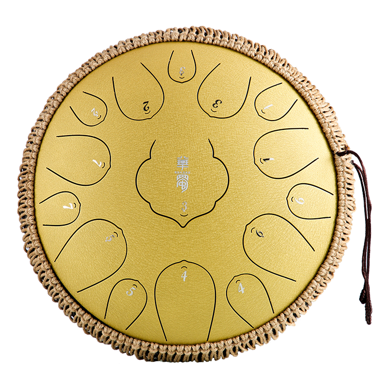 Steel Tongue Drum 13 Inch 15 Tones D Key Tank Drum Tamborine Yoga Meditation Percuss Music Instrument Children&#39;s Day Gifts