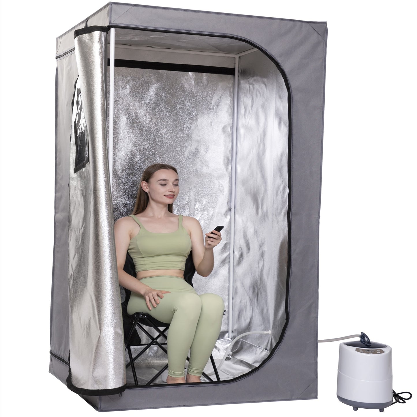 Steam Sauna With Include Fold Chair Full Body Heating 2000W 4.2L