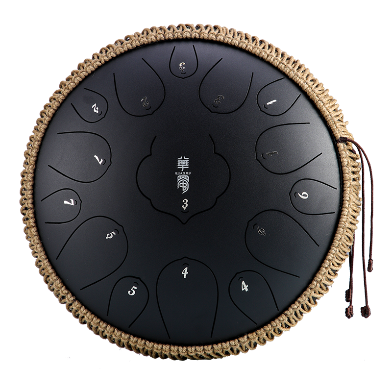 Steel Tongue Drum 13 Inch 15 Tones D Key Tank Drum Tamborine Yoga Meditation Percuss Music Instrument Children&#39;s Day Gifts