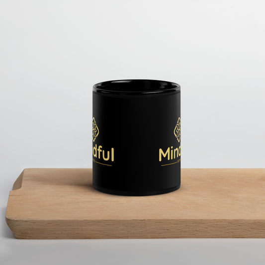 Mindful Path Black Glossy Mug