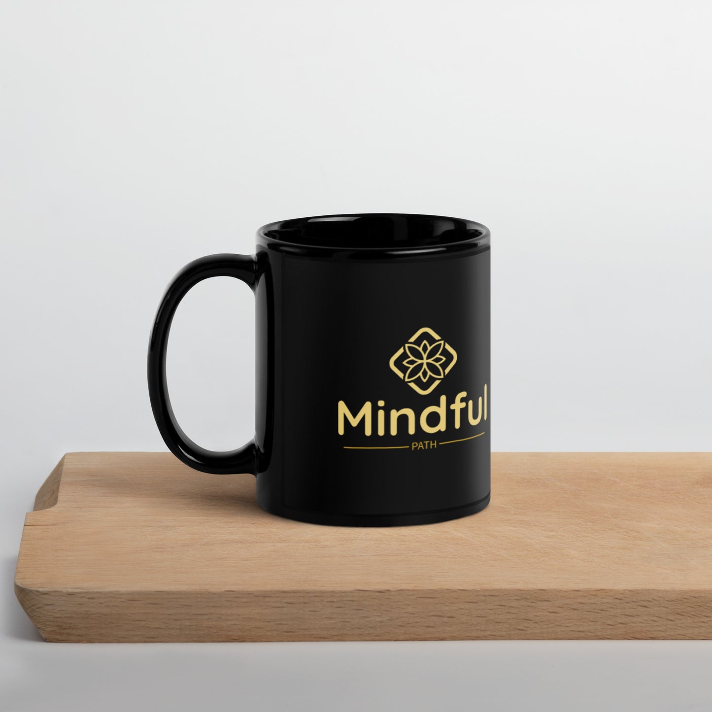 Mindful Path Black Glossy Mug