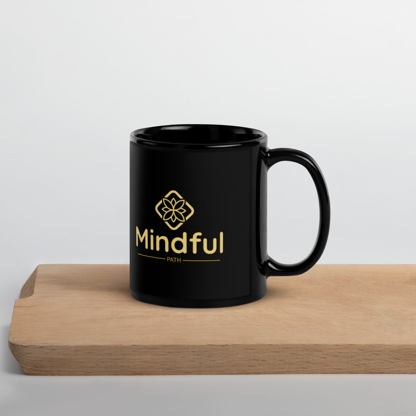 Mindful Path Black Glossy Mug