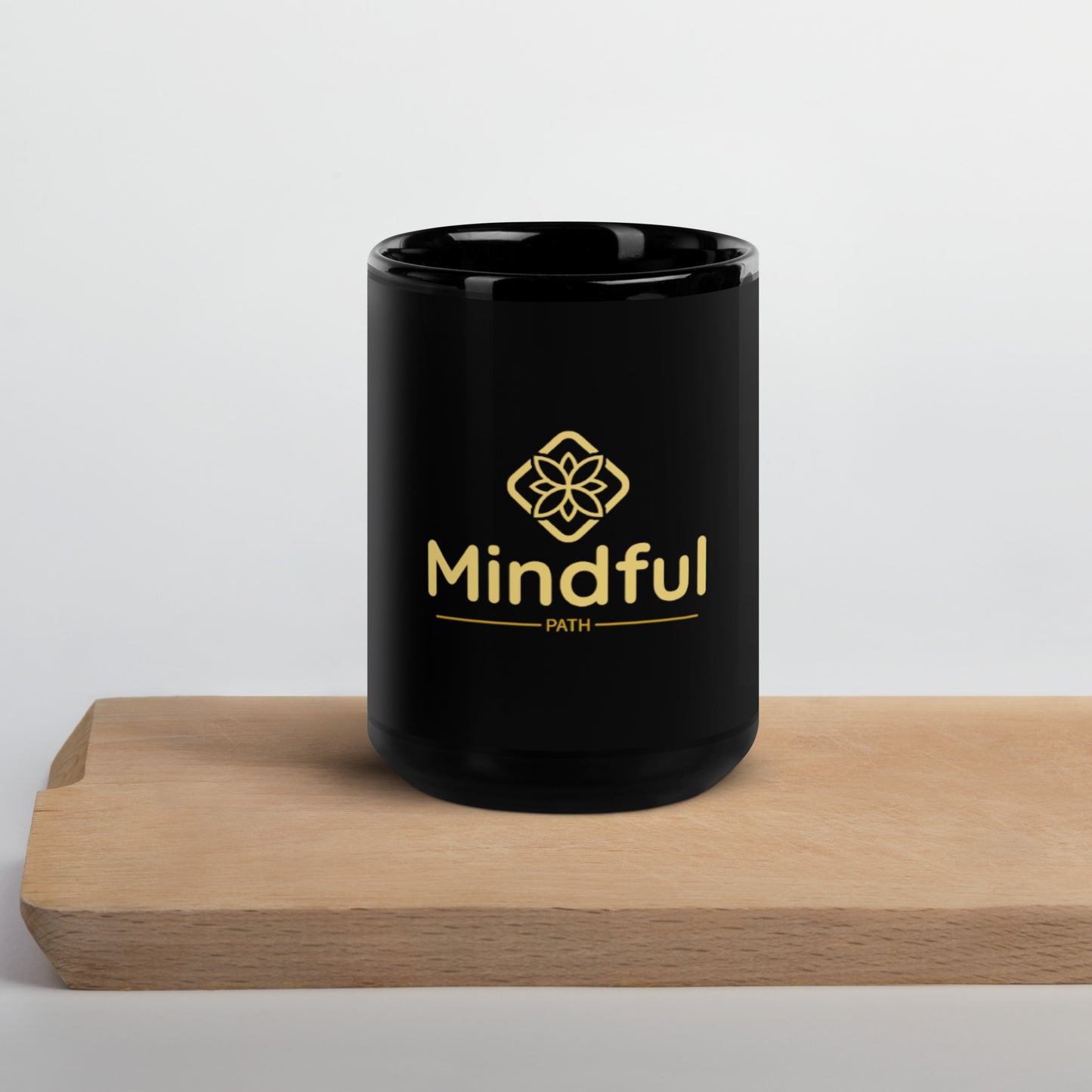 Mindful Path Black Glossy Mug