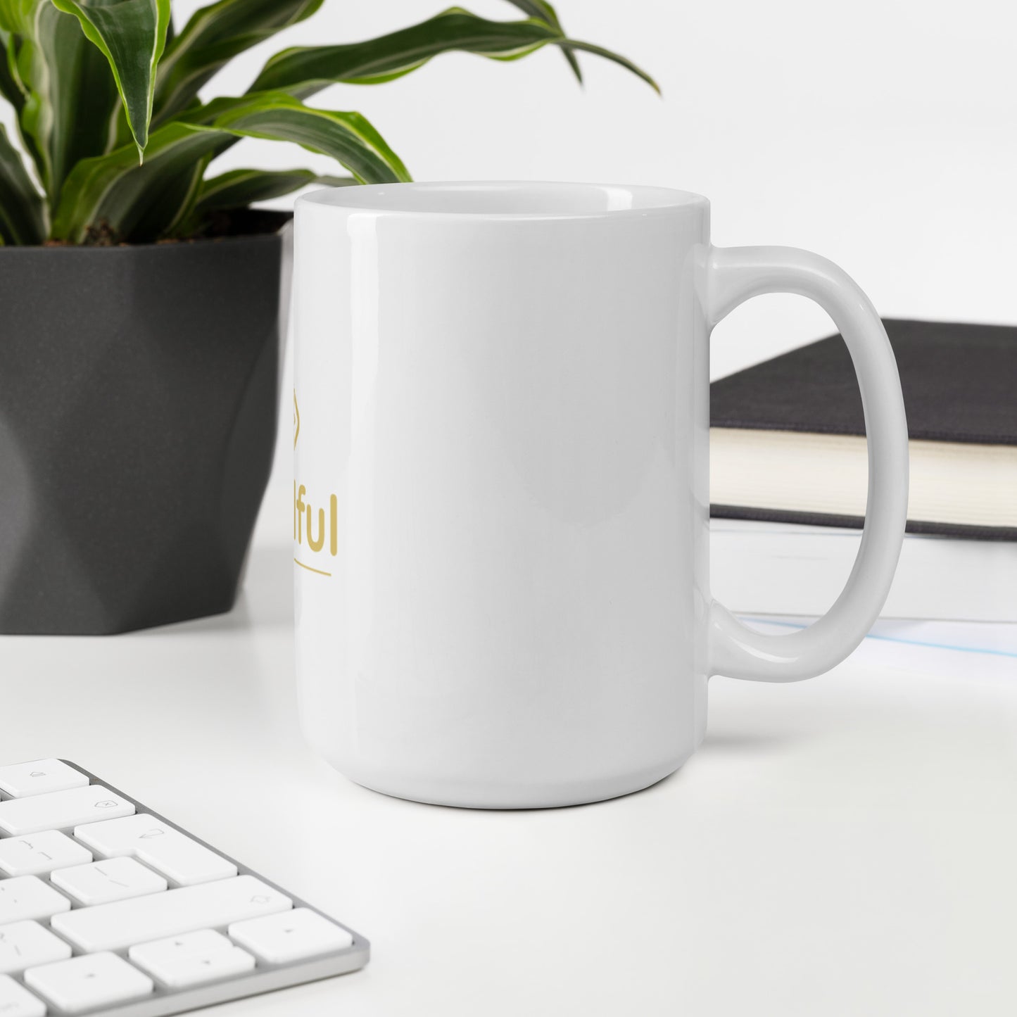 Mindful Path White glossy mug